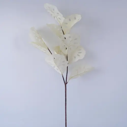 Vara de hoja calada de latex crema de 20x20x100cm