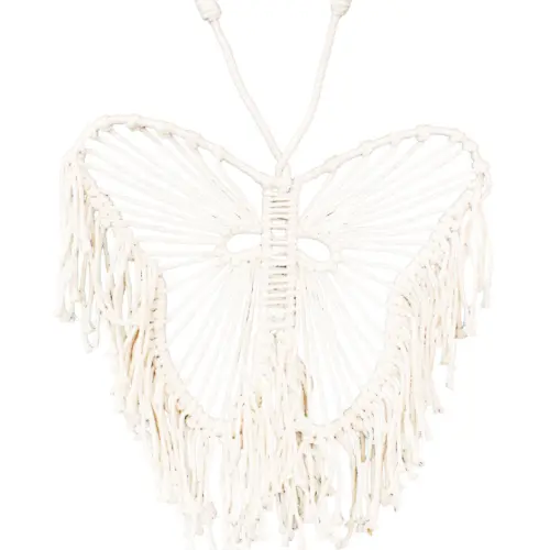 Colgante de macrame diseño mariposa de 1x35x41cm