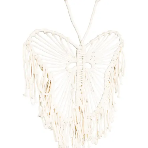 Colgante de macrame diseño mariposa de 1x35x41cm
