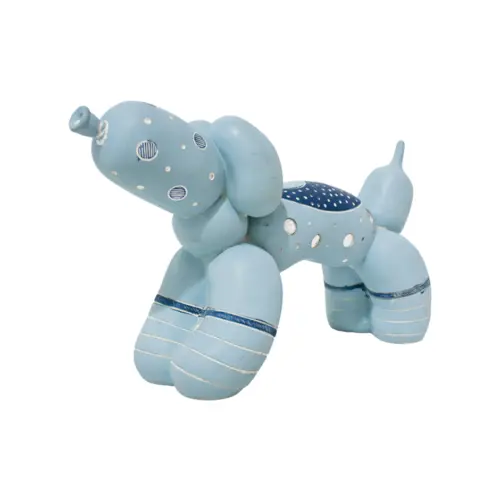 Perro globo de poliresina azul caramelo de 21x8x19.5cm