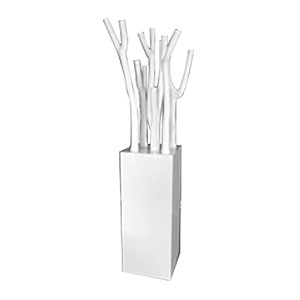 Exhibidor para flores de fibra de vidrio blanco de 40x40x190cm