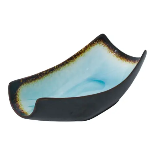 Tazon hondo de porcelana azul con café de 10×21.8×8.2cm