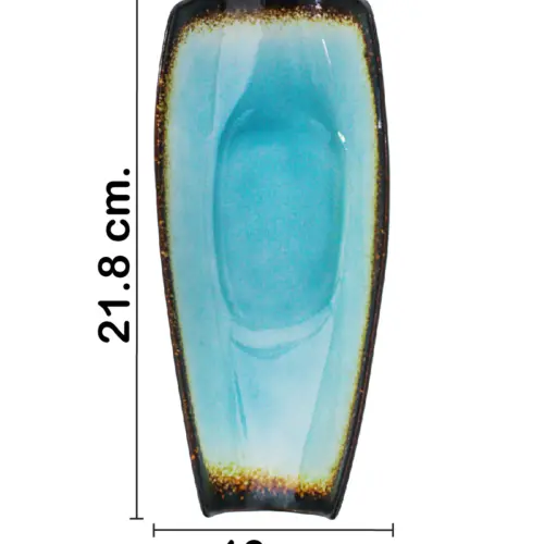 Tazon hondo de porcelana azul con café de 10×21.8×8.2cm
