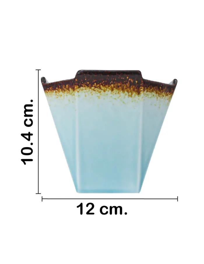 Vaso de porcelana azul con café de 12x12x10.4cm - Image 2