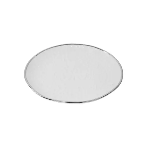 Plato de cerámica blanca con la orilla plateada de 20x20x1.9cm