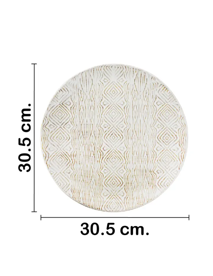 Plato de porcelana blanca diseño café de 30.5x30.5x2.8cm - Image 2