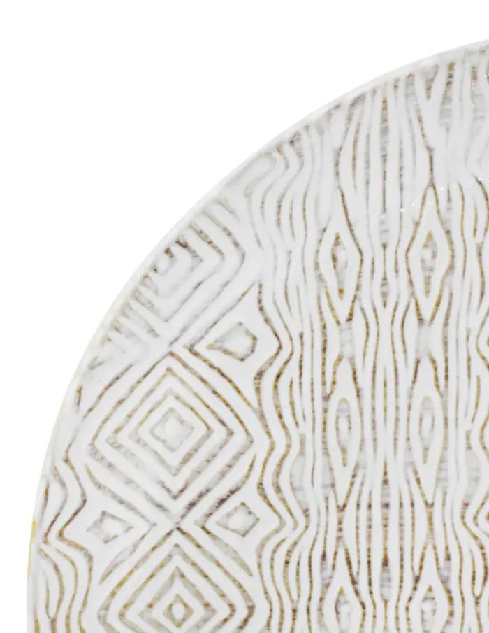 Plato de porcelana blanca diseño café de 30.5x30.5x2.8cm - Image 3