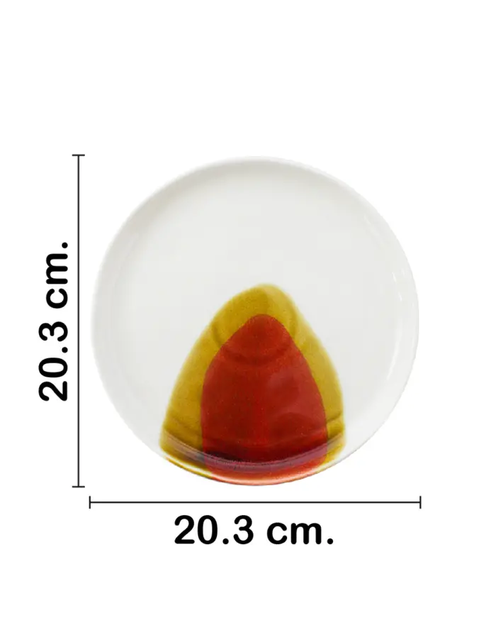 Plato de porcelana blanca con café y azul de 20.3x20.3x2.3cm - Image 2