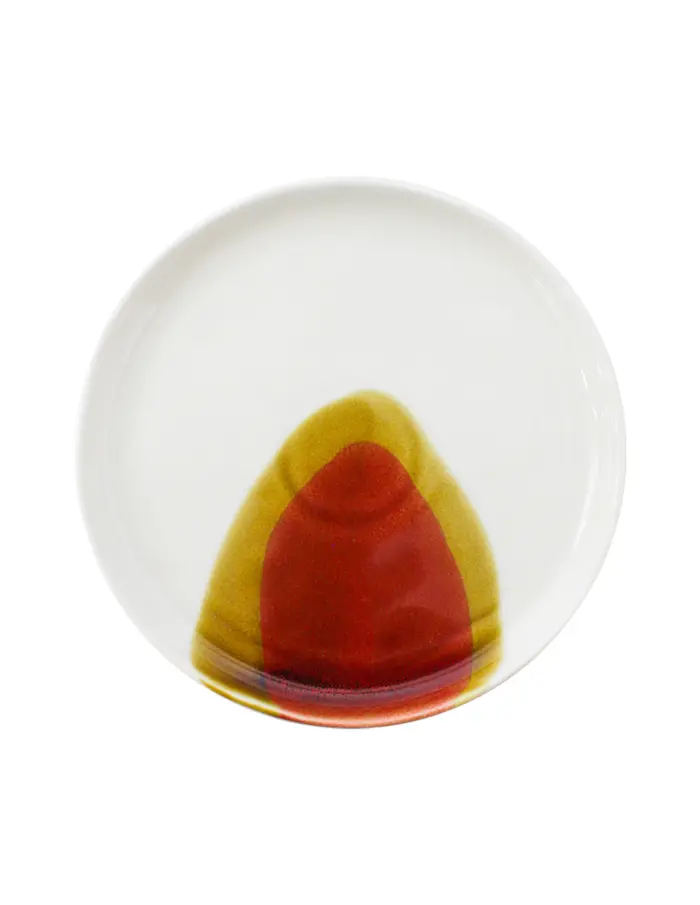 Plato de porcelana blanca con café y azul de 20.3x20.3x2.3cm - Image 3