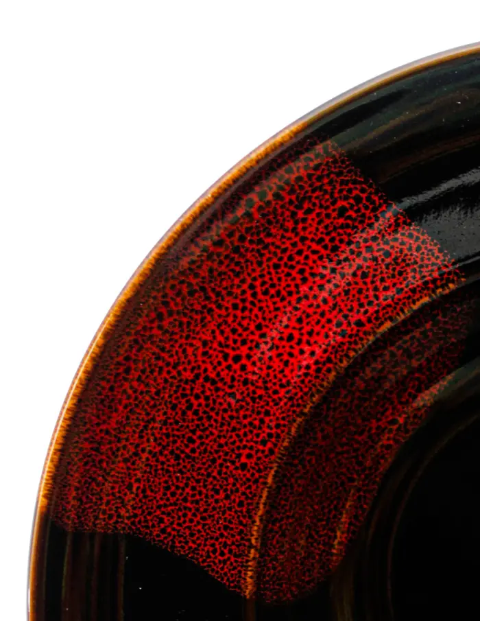 Plato hondo de porcelana negra con rojo y azul de 23.2x23.2x4.8cm - Image 4