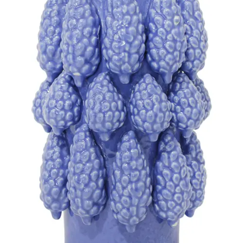 Maceta de ceramica morada diseño uvas de 14.8×22.7cm