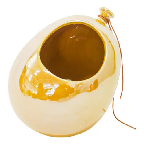 Florero de ceramica diseño globo amarillo de 15.7×15.1×17.9cm