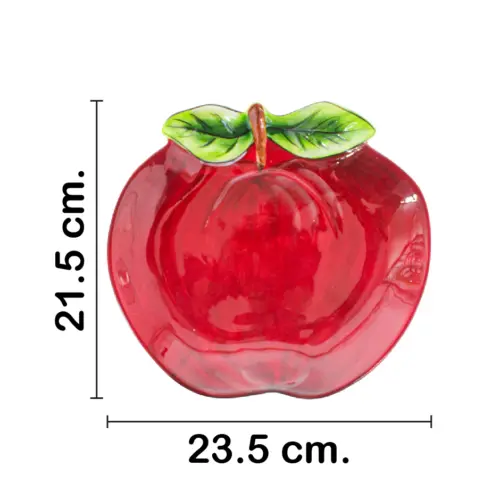 Plato diseñó manzana roja de 23.5×21.5×2.8cm
