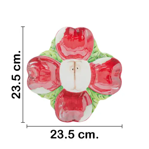 Plato diseñó manzana con 5 compartimientos para dips de 23.5×23.5x3cm