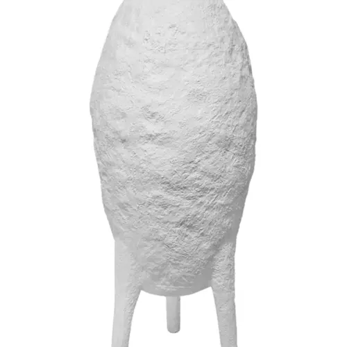 Jarrón de poliresina blanco con 3 patas de 51x51x122cm