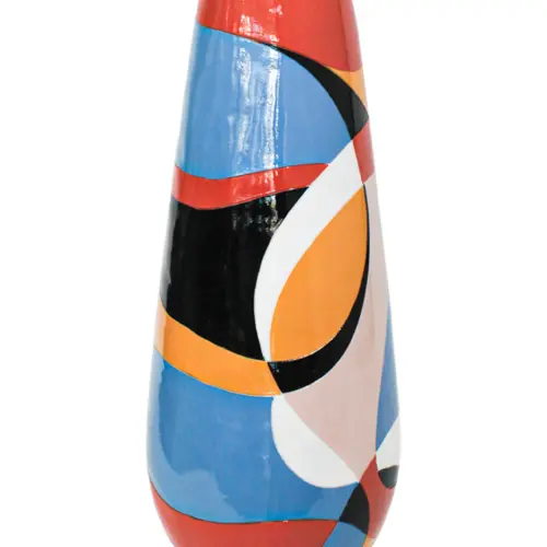 Jarrón de poliresina multicolor de 37x37x92cm