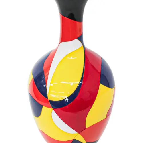 Jarrón de poliresina multicolor de 29x29x59cm