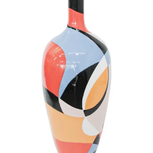Jarrón de poliresina multicolor de 33x33x92cm