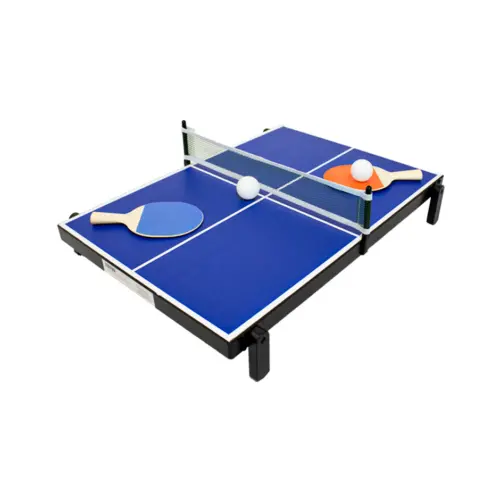 Juego de mesa 4 en 1 contiene tejo bolos curling y tenis de mesa.de 59×43.5x8cm