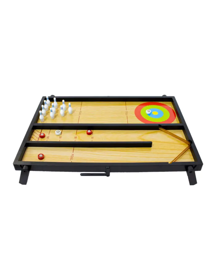 Juego de mesa 4 en 1 contiene tejo bolos curling y tenis de mesa.de 59x43.5x8cm - Image 3