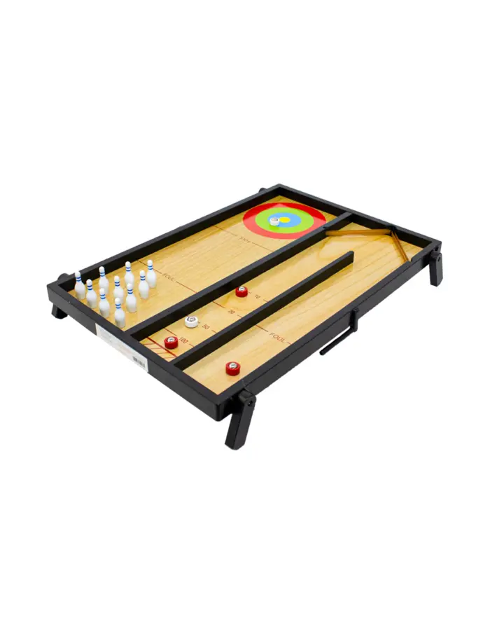 Juego de mesa 4 en 1 contiene tejo bolos curling y tenis de mesa.de 59x43.5x8cm - Image 4