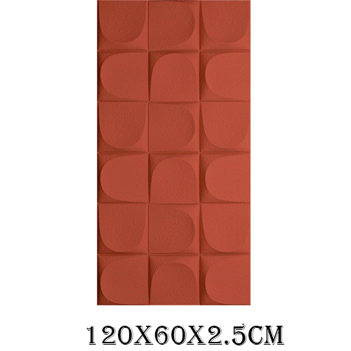Recubrimiento de pared diseño tridimensional color ladrillo de 120x60x2.5cm