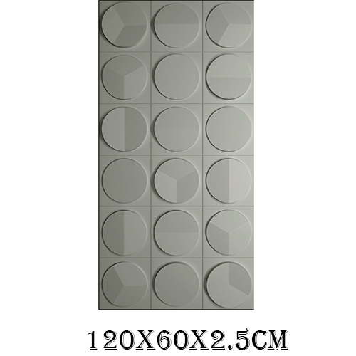 Recubrimiento de pared con círculos kaki de 120x60x2.5cm