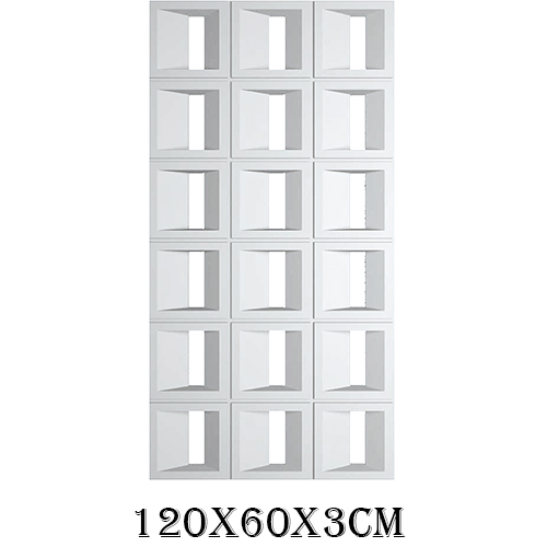 Recubrimiento de pared diseño rectangulos blanco de 120x60x3cm