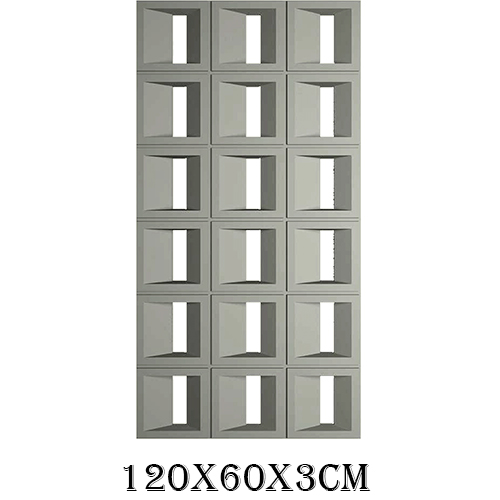 Recubrimiento de pared diseño cuadrado blanco de 120x60x3cm
