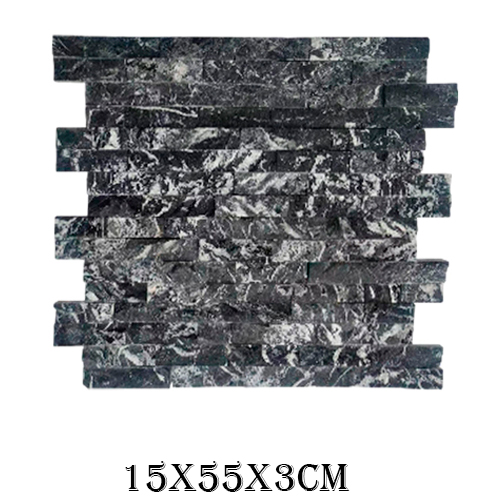 Recubrimiento diseñó ladrillo negro de 15x55x3cm