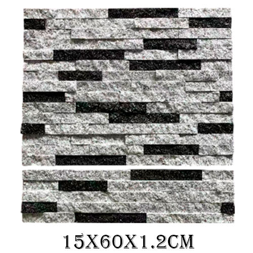 Recubrimiento diseñó ladrillo granito blanco con negro de 15x60x1.2cm