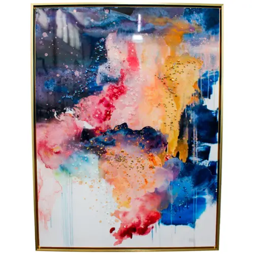 Cuadro diseño pinturas de colores con chaquiras de 63x83x3.5cm
