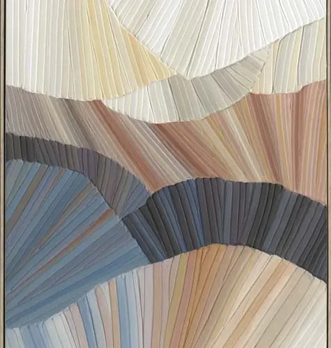 Cuadro de arte azul con beige de 80x100x4.5cm