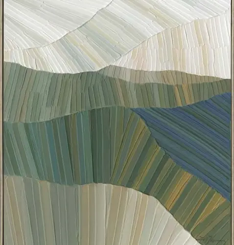Cuadro de arte azul con verde y gris de 80x100x4.5cm