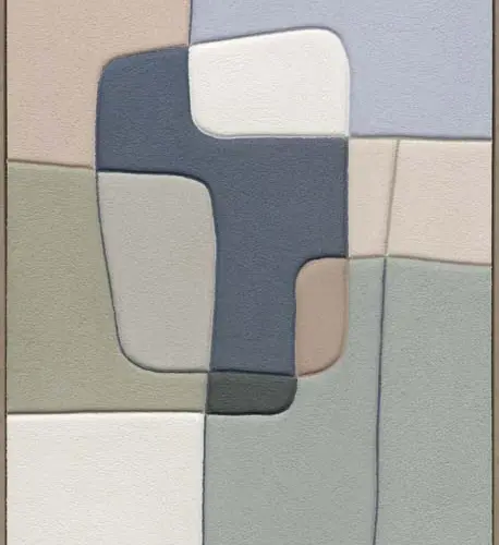 Cuadro de arte azul y rosa pastel de 80x100x4.5cm