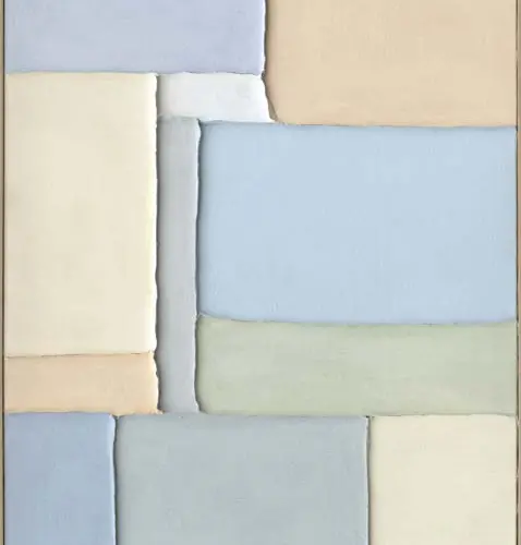 Cuadro de arte azul y gris pastel de 80x100x5.2cm
