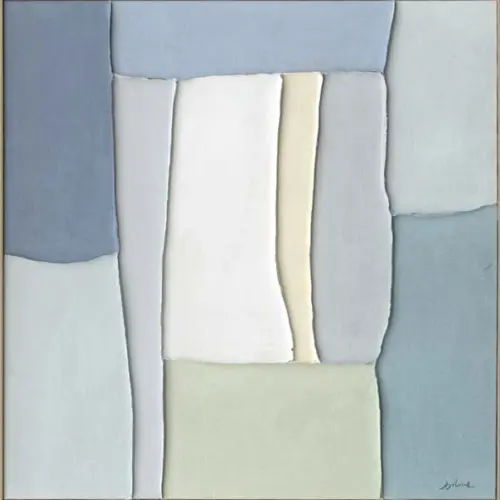 Cuadro de arte azul y blanco de 100x100x5.2cm