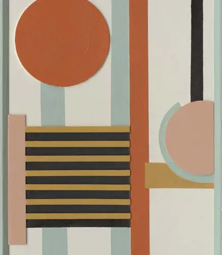 Cuadro de arte con líneas y círculos negros de 50x70x2.4cm