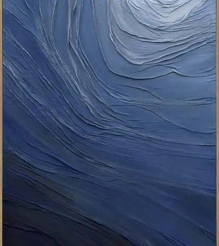 Cuadro de arte azul con líneas de 90x120x4.5cm