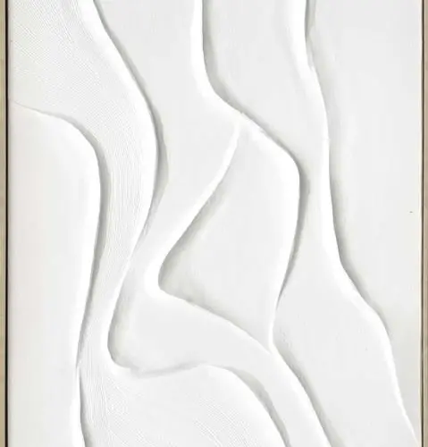 Cuadro de arte rayas blancas de 80x100x4.5cm