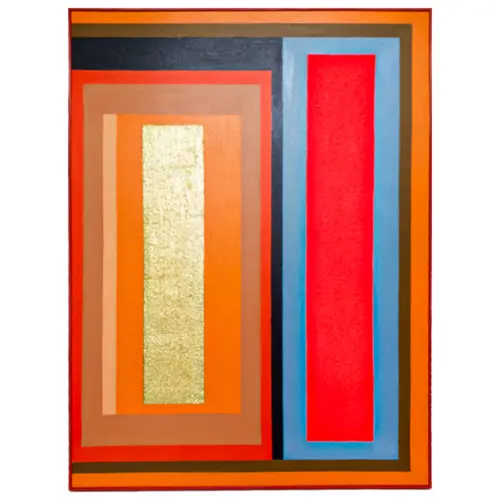 Cuadro diseño rectángulos rojos con grises de 90x120cm