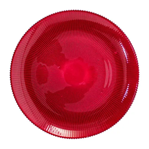 Plato de vidrio rojo metálico de 32cm