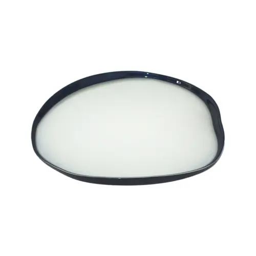 Plato de vidrio blanco con orilla azul oscuro de 28cm