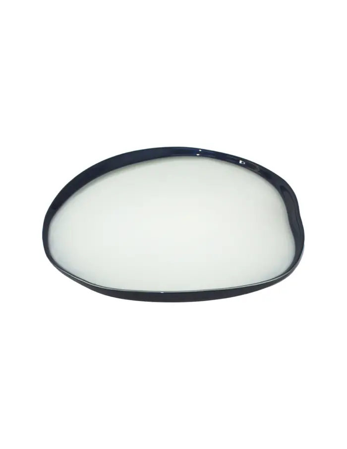 Plato de vidrio blanco con orilla azul oscuro de 28cm - Image 2