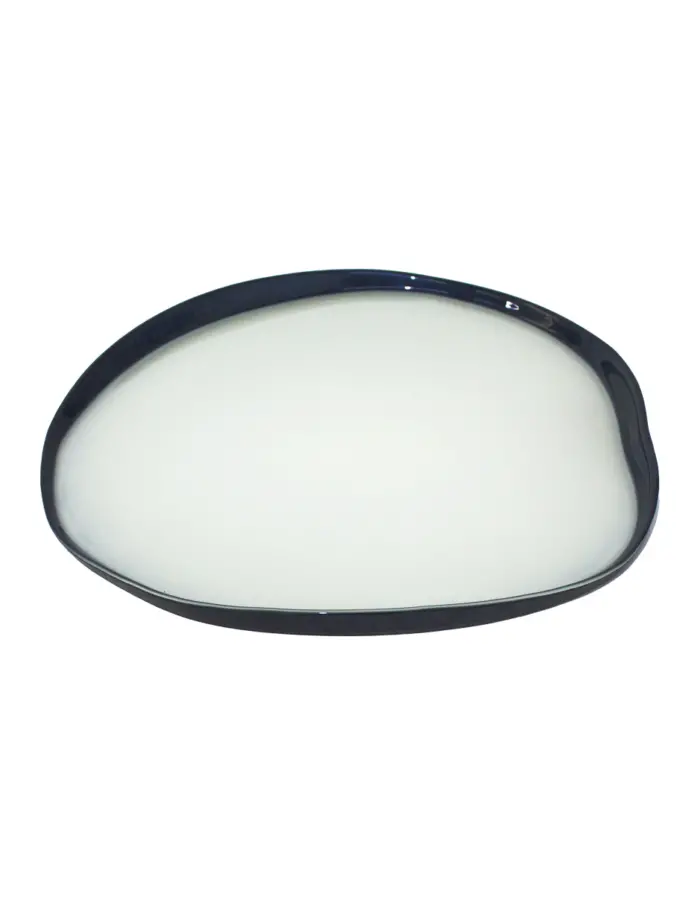 Plato de vidrio blanco con orilla azul oscuro de 32cm - Image 2