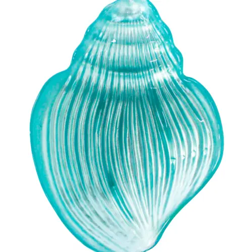 Caracola de mar de vidrio turquesa de 27cm