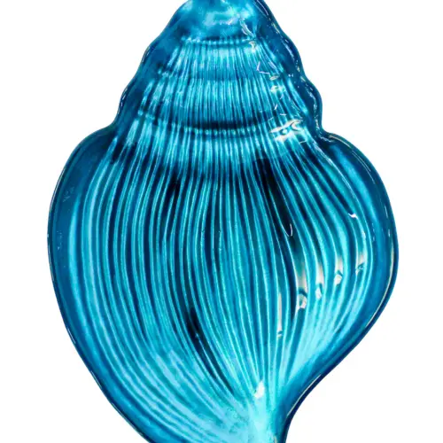 Caracola de mar de vidrio azul oscuro de 27cm