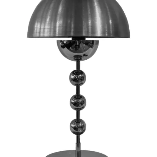 Lámpara de mesa de metal diseño cúpula negra de 31x31x52cm