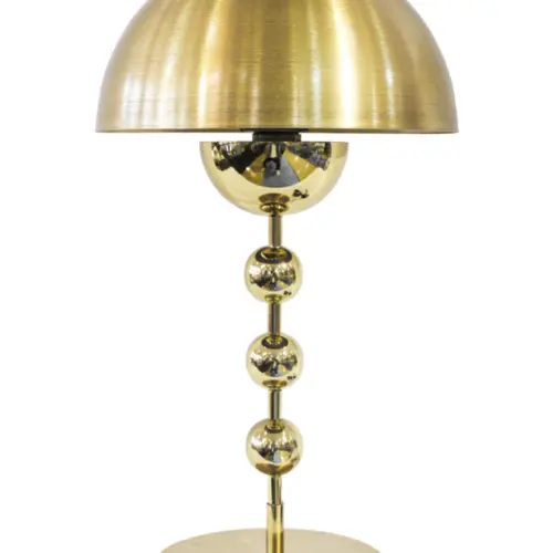 Lámpara de mesa de metal diseño cúpula dorada de 31x31x52cm