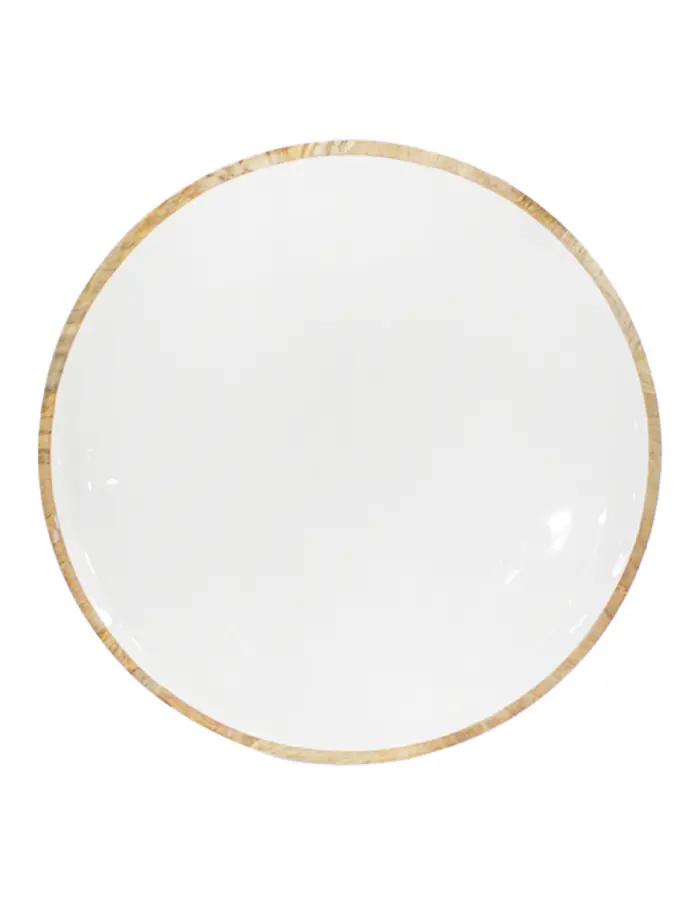 Charola redonda de madera con metal blanca de 50x50x2cm - Image 3